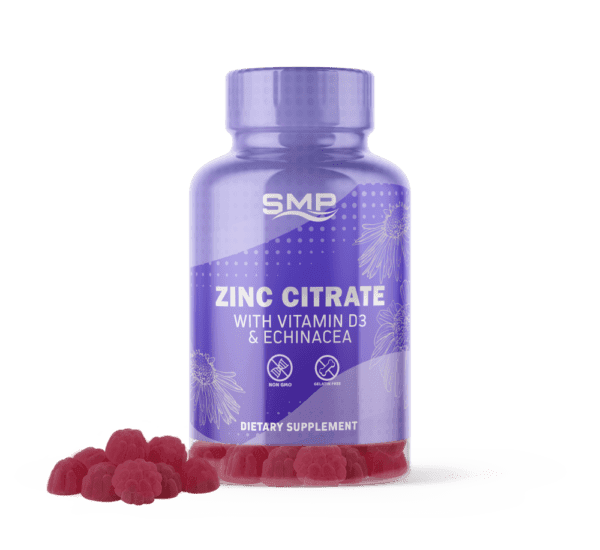 Adult Zinc Citrate Gummies 50mg Per Serving W/ Vitamin D3 & Echinacea – Berry Flavor