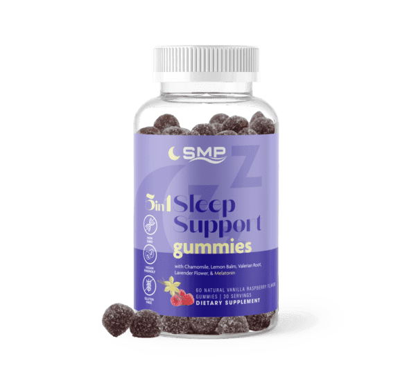 5 In 1 Sleep Support Gummies W/ Chamomile, Lemon Balm, Valerian Root, Lavender Flower, & Melatonin