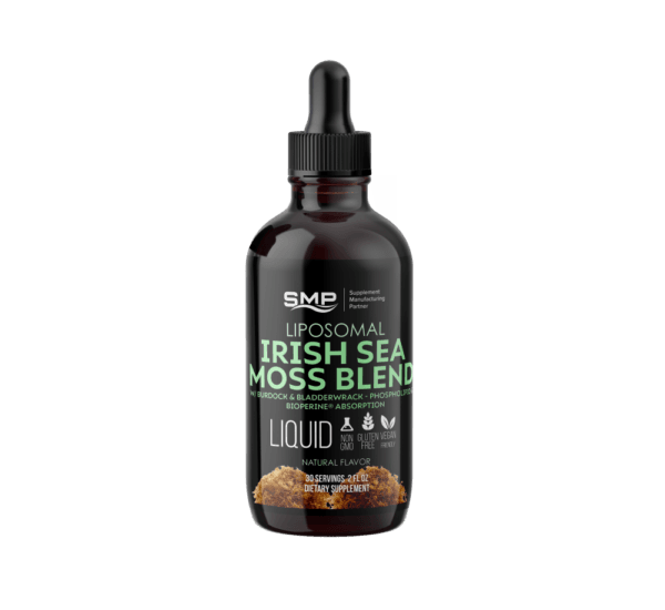 Liposomal Irish Sea Moss Blend Liquid W/ Burdock & Bladderwrack - Phospholipid & Bioperine® Absorption - 30 Servings - 2oz – Natural Flavors – Gluten Free – Non-GMO – Vegan Friendly