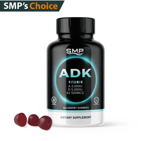 ADK Vitamin Gummies W/ MK-4 & MK-7 3,000 IU Vitamin A - 5,000IU Vitamin D3 - 500mcg K2 - Natural Blueberry
