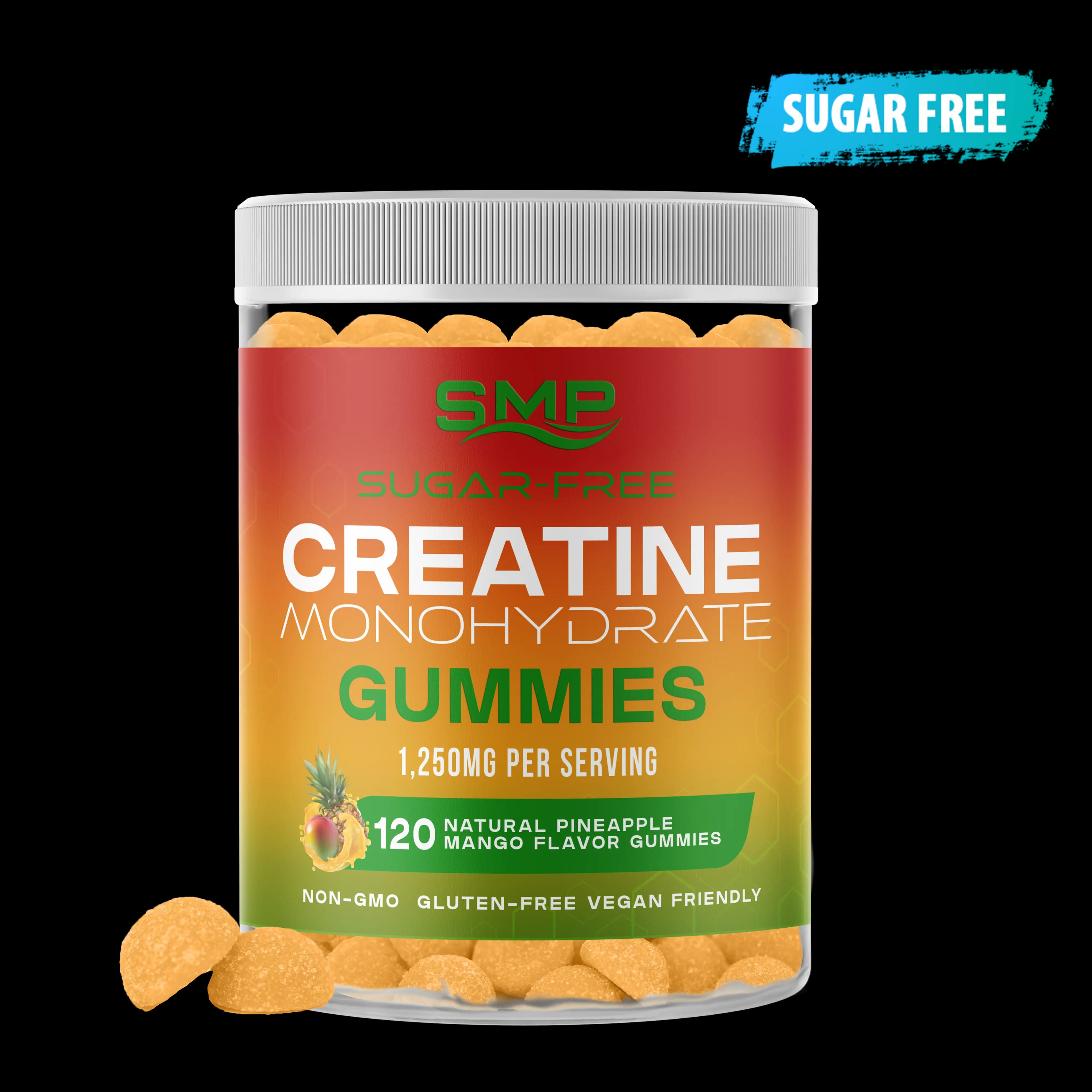 Sugar Free Natural Pineapple Mango Creatine Gummies 1.25g