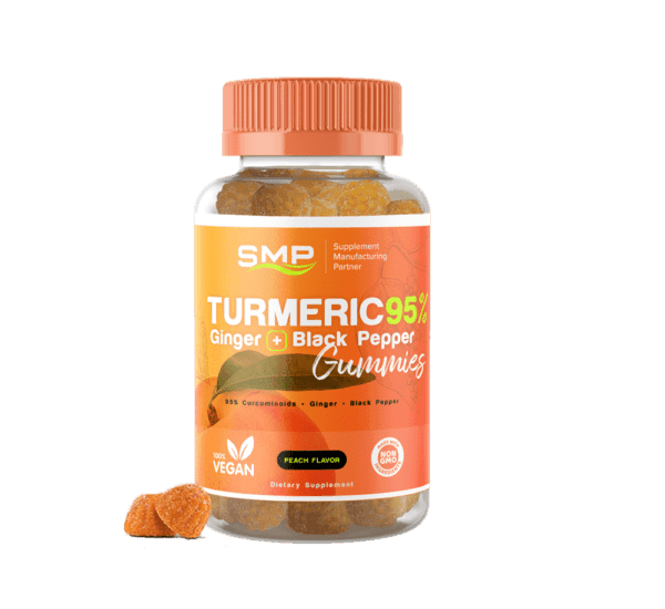 95% Turmeric + Ginger & Black Pepper Gummies - Natural Peach Flavor