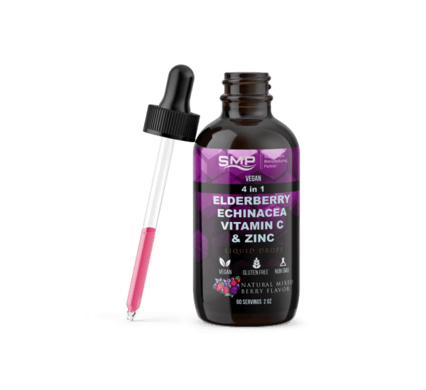 2oz Natural Mixed Berry Vegan 4-In-1 Immune Blend Liquid (30 servings)