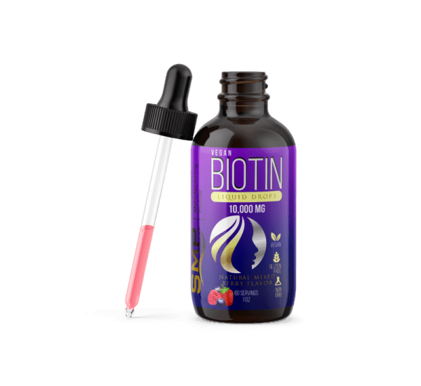 Vegan Biotin Liquid Drops – 10,000mcg – Mixed Berry Flavor