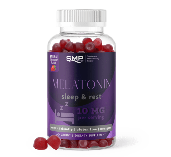 10mg Melatonin Gummies - Natural Strawberry Flavor - Vegan Friendly - NON-GMO - Gluten Free