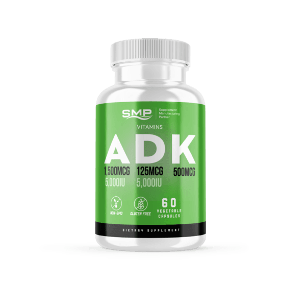 ADK Vitamin Supplement - A 5000IU - D3 5000IU - K2 (MK-7) 500mcg - Veggie Caps