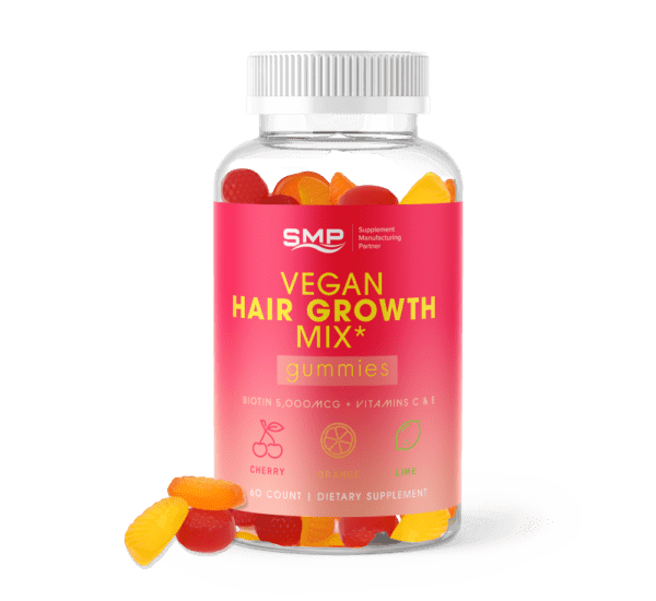 Vegan Hair Growth Mix – Biotin 5,000mcg + Vitamins C & E - Orange, Cherry, & Lime