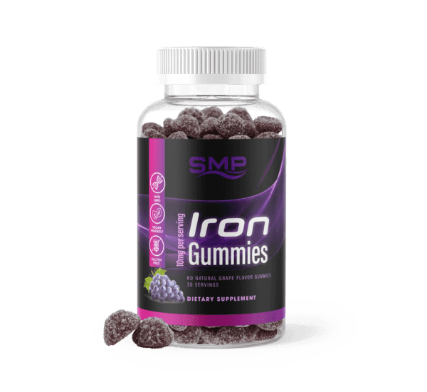 Iron Gummies - Iron as Ferrous Fumarate 10mg + Vitamin C - Men, Women, Prenatal Support