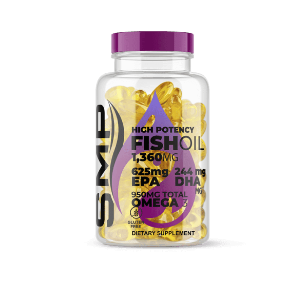 High Potency Fish Oil 1,360mg Softgel – 950mg Total Omega 3 – Molecularly Distilled – 625 EPA – 244 DHA