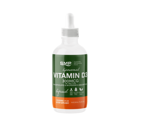 Liposomal Vitamin D3 W/ MCT Oil – Phospholipid & Bioperine® Absorption - 30 Servings - 2oz – Natural Flavors – Gluten Free – Non-GMO – Vegetarian Friendly