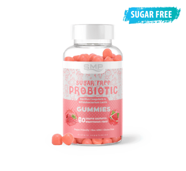 Sugar Free Probiotic Gummy - Bacillus Coagulans & Bifidobacterium Lactis - Natural Raspberry Watermelon Flavor - Gluten Free - Non-GMO