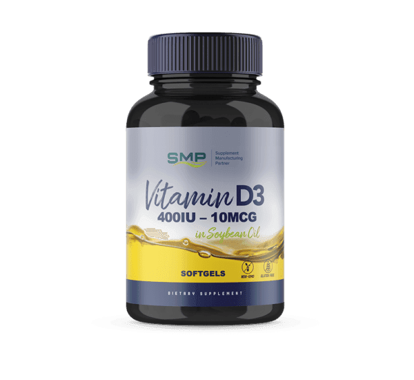 Vitamin D3 400IU – 10mcg – Softgels – Soybean Oil
