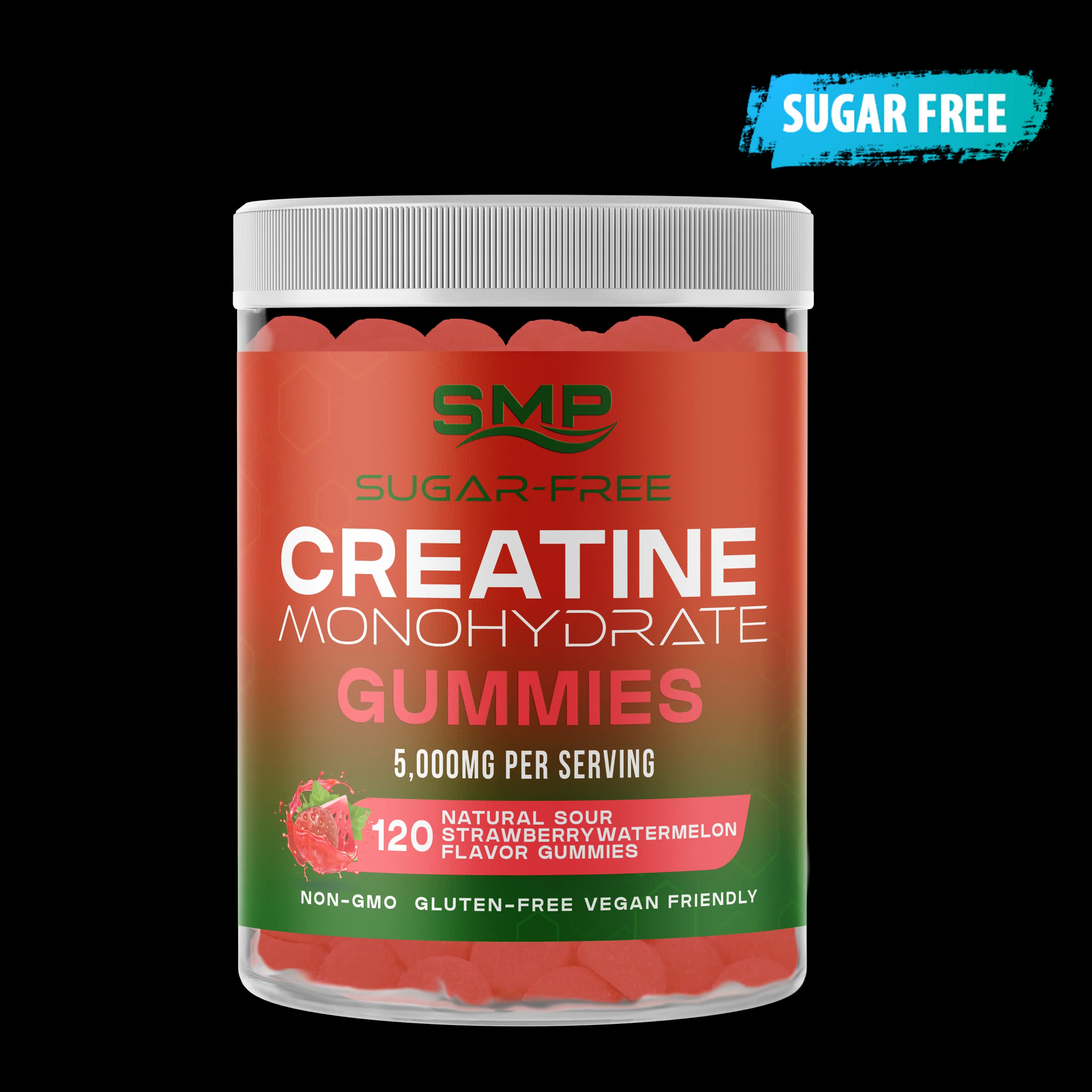 Sugar Free Natural Strawberry Watermelon Creatine Gummies 1.25g
