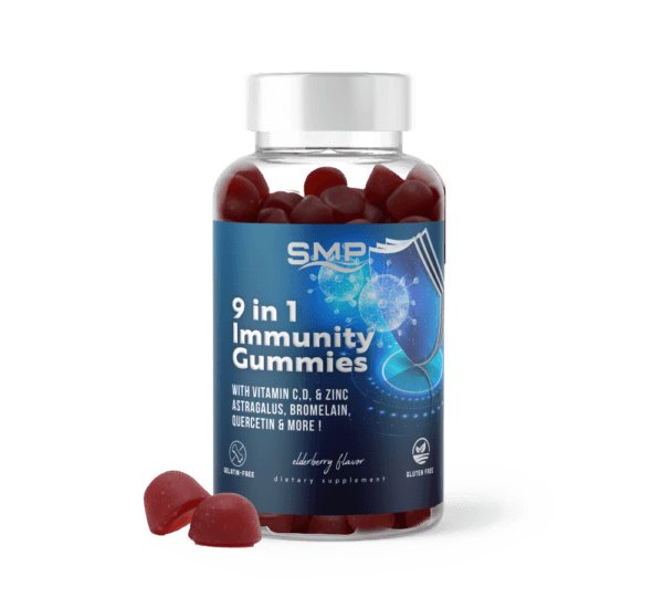 9 In 1 Immunity Gummy - C,D, & Zinc + Astragalus, Bromelain, Quercetin, Black Pepper & Elderberry Flavor