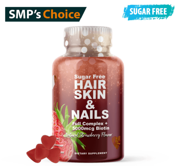 Sugar Free Hair, Skin, and Nails Gummies - Natural Strawberry Flavor