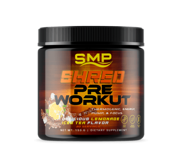 Shred Pre Workout Powder 165 g – Thermogenic, Energy, Pump, & Focus – Delicious Lemonade Iced Tea Flavor – 30 Servings - Non-GMO – Gluten-Free – Vegan Friendly