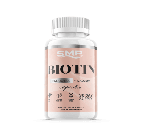 Biotin 10,000mcg Capsule + Calcium ! Vegan Friendly - Non-GMO - Gluten Free