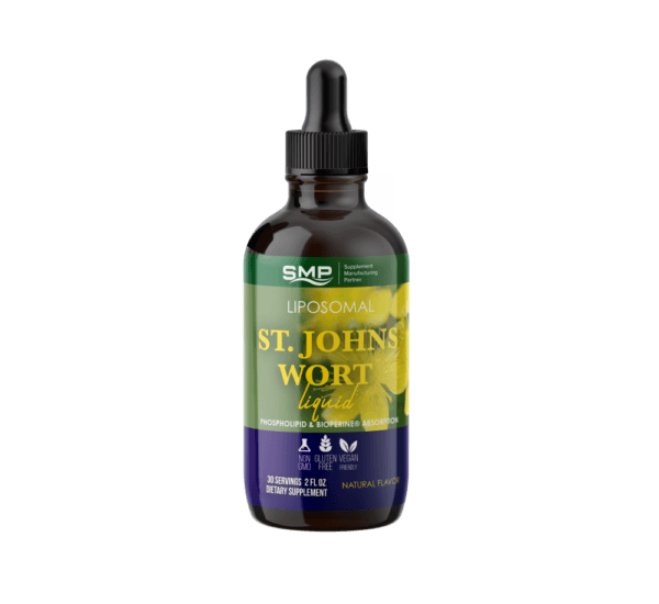 Liposomal St. Johns Wort Liquid – Phospholipid & Bioperine® Absorption - 30 Servings - 2oz – Natural Flavors – Gluten Free – Non-GMO – Vegetarian Friendly