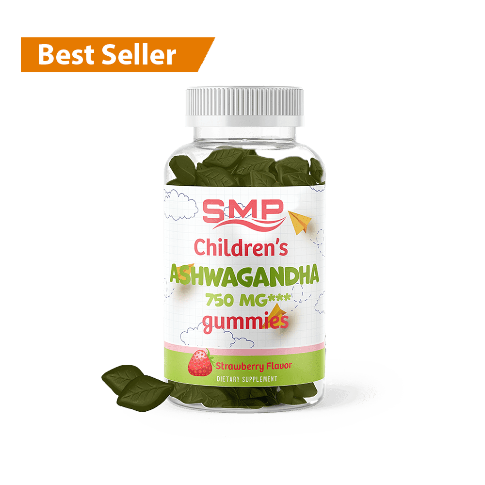 Kids Ashwagandha Root Gummies - Contains Withanolides Extract – Natural Strawberry Flavor – Leaf Shape – Natural Color - Vegan-Friendly – Non-GMO – Gluten-Free – Allergen-Free