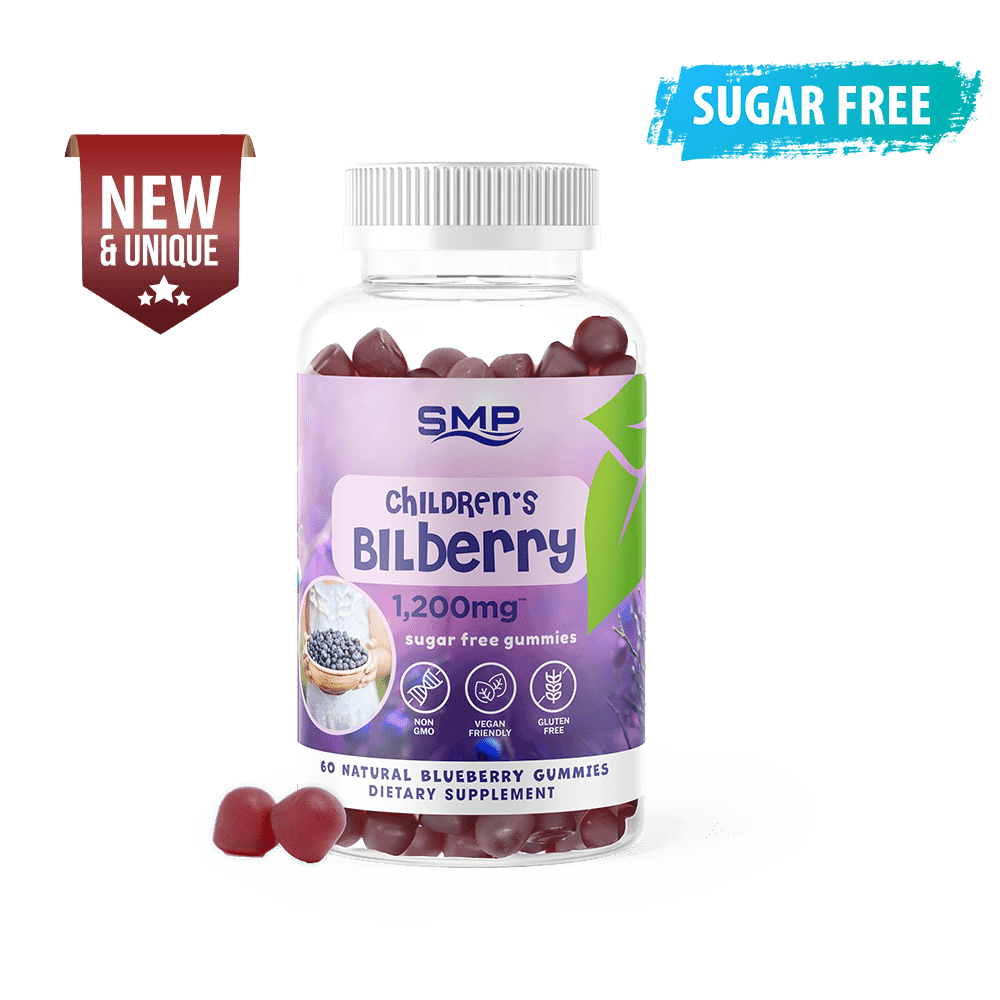 Kids 1,200mg*** Bilberry Gummy – Sugar Free – Natural Blueberry Flavor & Color - Gluten Free - Non-GMO - Vegan Friendly