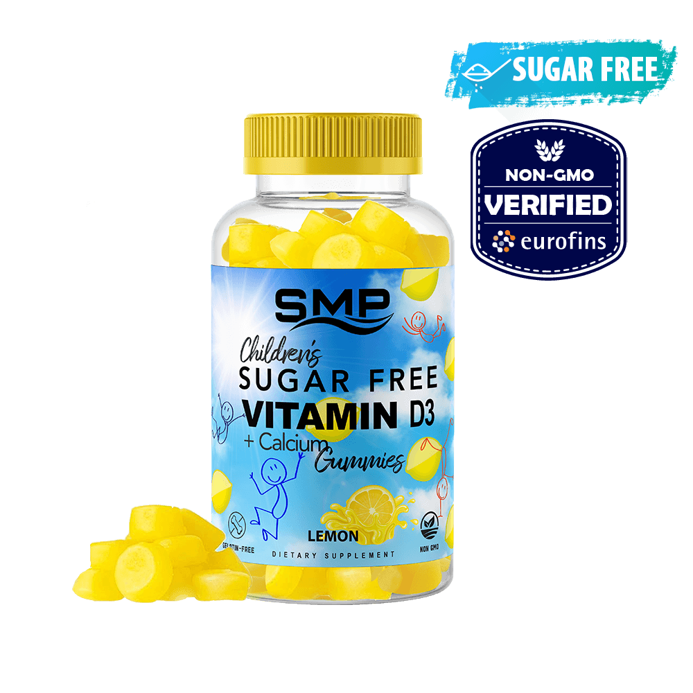 Kids Sugar Free Vitamin D3 + Calcium Gummies – Natural Lemon Flavor & Color - Non-GMO – Gluten-Free – Vegetarian – Allergen-Free