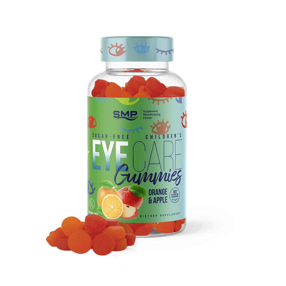 Kids Advanced Sugar Free Eye Care Gummies w/ Lutein & Zexanthin + Vitamins A, C, E, & Zinc - Orange & Apple Flavor – Gluten Free – Vegan Friendly