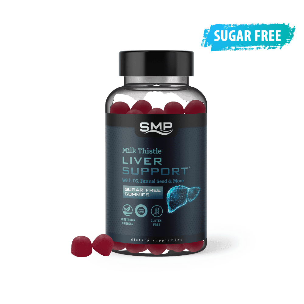 Milk Thistle Liver Support Sugar Free Gummy + Alfalfa Leaf, Fennel Seed & More! Natural Raspberry Flavor & Color – Non-GMO – Gluten Free – Vegetarian Friendly