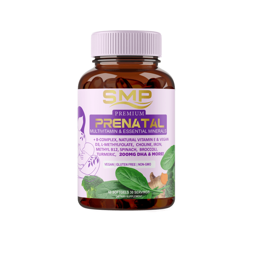 Premium Full Spectrum Prenatal & Postnatal Vegan Softgel W/ 200mg DHA (Algal Oil), D3, L-Methylfolate, Choline, Iron, Methyl B12, Cranberry, Turmeric, Milk Thistle, Ginger, & Much More ! Non-GMO – Gluten-Free – Organic Olive Oil Base !