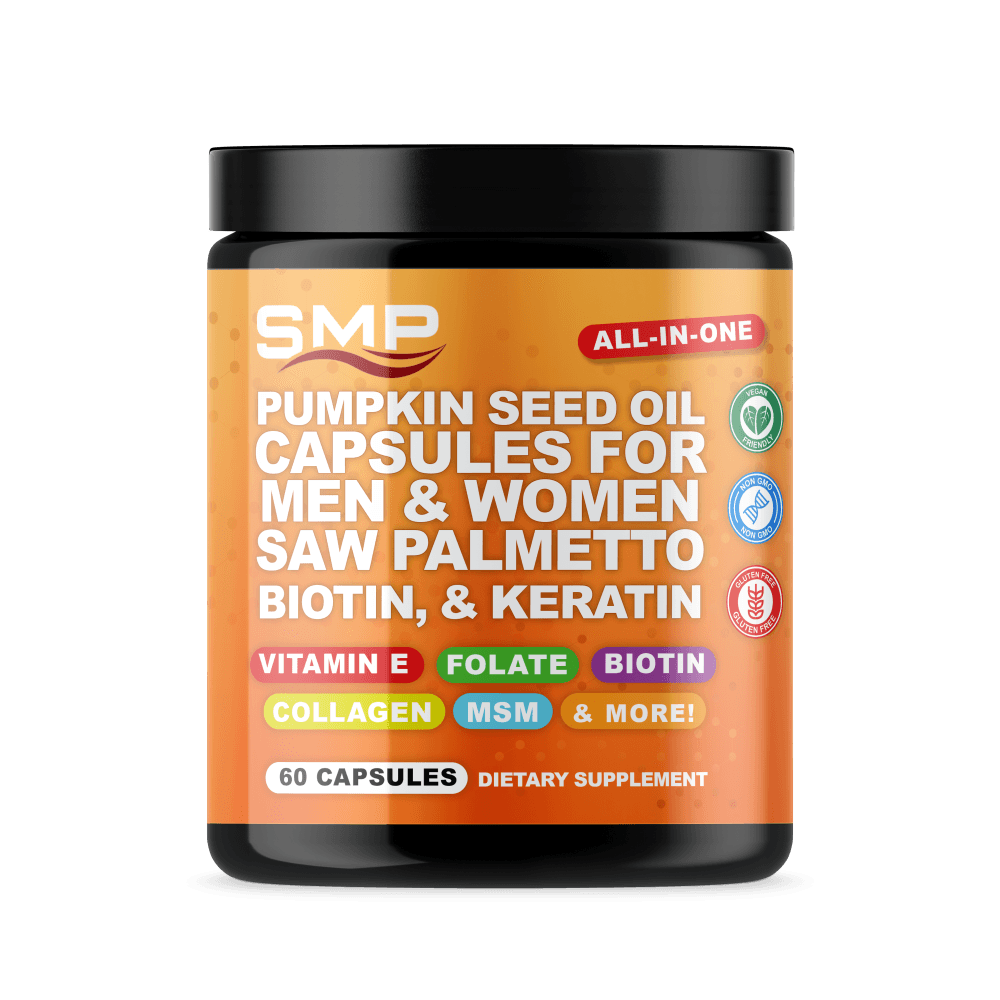 Pumpkin Seed Oil Capsules For Men & Women + Saw Palmetto, Multi Collagen Peptides, Biotin, Keratin, MSM & More ! Non-GMO - Gluten Free