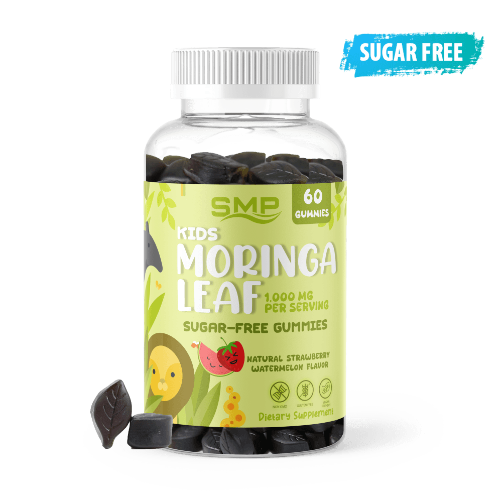 Kids 1,000mg*** Moringa Leaf Gummy – Sugar Free – Natural Strawberry Watermelon Flavor & Color – Gluten Free – Non-GMO – Vegan Friendly