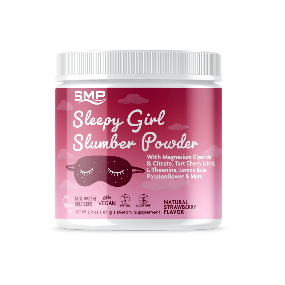 Sleepy Girl Slumber Powder W/ Magnesium Glycinate & Citrate, Tart Cherry Extract, L-Theanine, Lemon Balm, Passionflower & More ! Natural Strawberry Flavor – Non-GMO – Gluten Free – Vegan Friendly