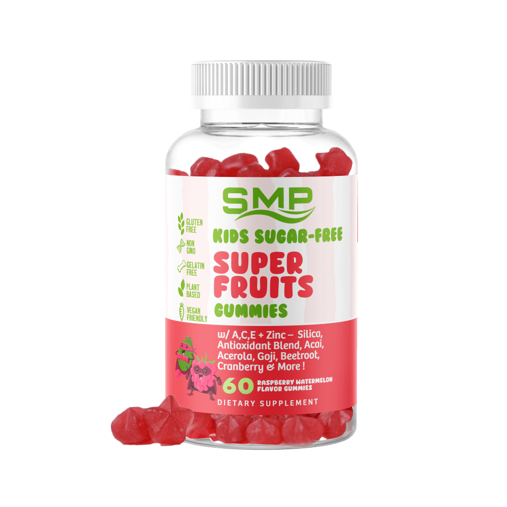 Kids 4+ Sugar Free Superfruits Star Gummies w/ A,C,E + Zinc – Organic Silica, Antioxidant Blend, Acai, Acerola, Goji, Beetroot, Cranberry & More ! – Gluten-Free – Non-GMO - Vegan-Friendly