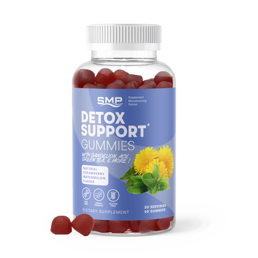 Detox Support Gummies W/ Dandelion, ACV, Green Tea, & More ! Natural Strawberry Watermelon Flavor – Non-GMO – Gluten-Free – Vegan Friendly
