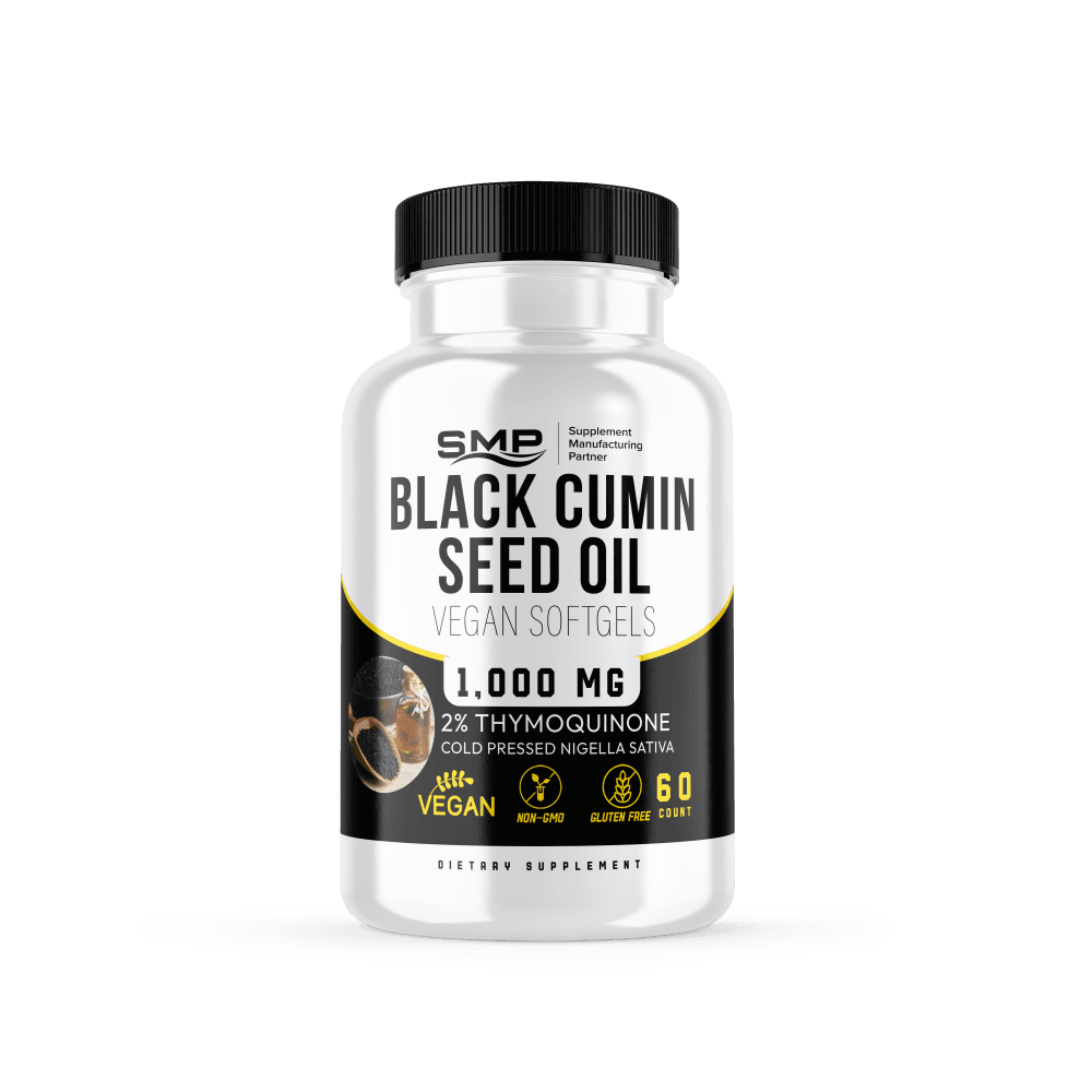 Black Cumin Seed Oil 1,000mg per serving Vegan Softgel 2% Thymoquinone - Cold Pressed Nigella Sativa - Non-GMO – Gluten-Free – Vegan