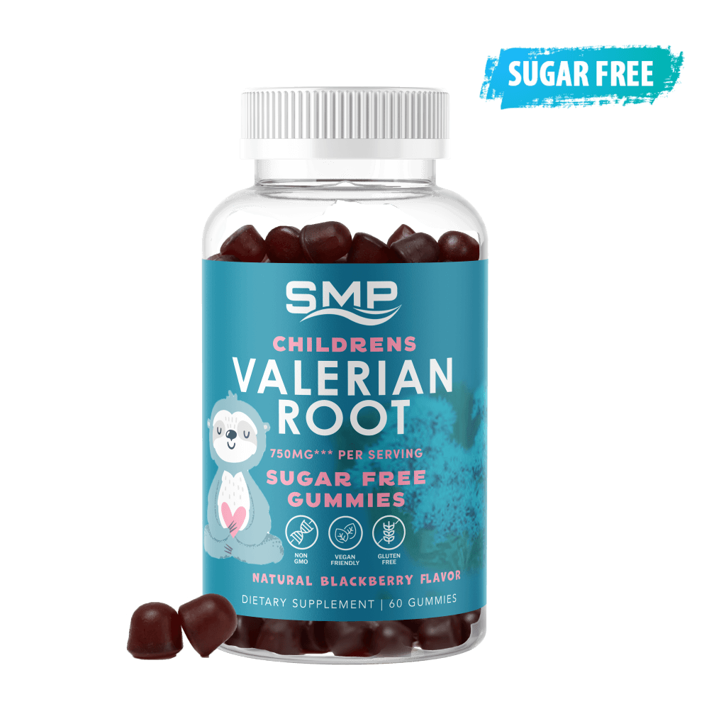 Kids 750mg*** Valerian Root Gummy – Sugar Free – Natural Blackberry Flavor & Color – Gluten Free – Non-GMO – Vegan Friendly