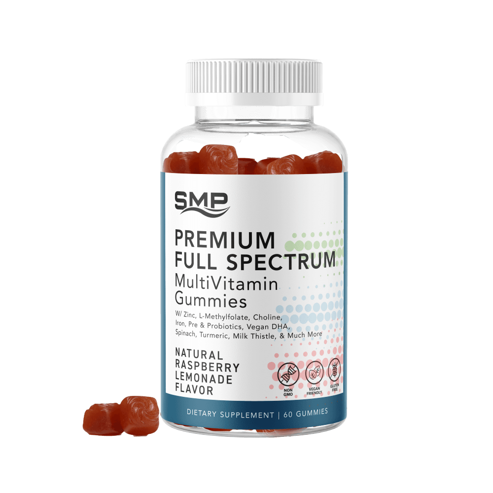 Vegan Multivitamin & Essential Minerals Gummy W/ Zinc, L-Methylfolate, Choline, Iron, Pre & Probiotics, Vegan DHA, Spinach, Turmeric, Milk Thistle, & Much More! Natural Raspberry Lemonade Flavor – Non-GMO – Gluten-Free