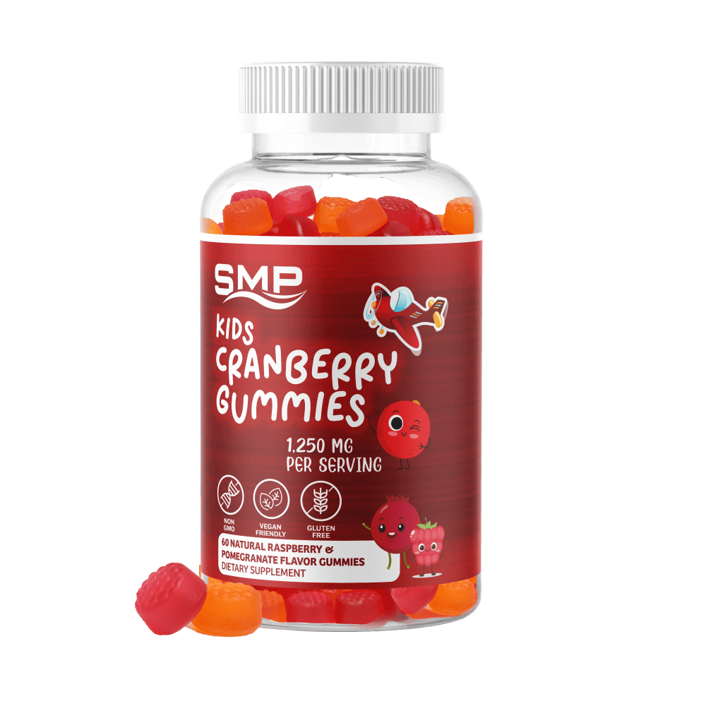 Kids 1,250mg*** Cranberry Gummy– Sugar Free – Natural Raspberry Pomegranate Flavor & Color – Gluten Free – Non-GMO – Vegan Friendly