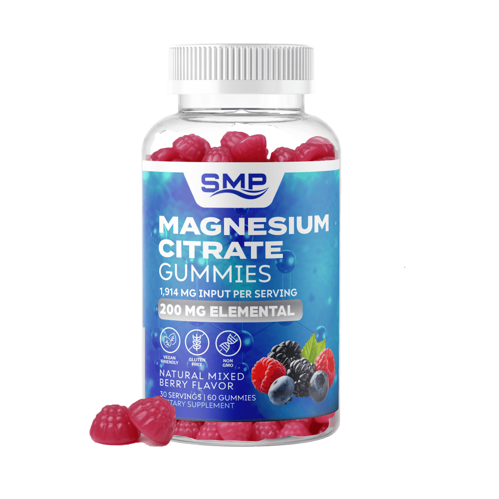 Magnesium Citrate Gummies – 1,914mg Input Per Serving – 200mg Elemental – Natural Mixed Berry Flavor – Gelatin-Free – Vegan-Friendly – Non-GMO