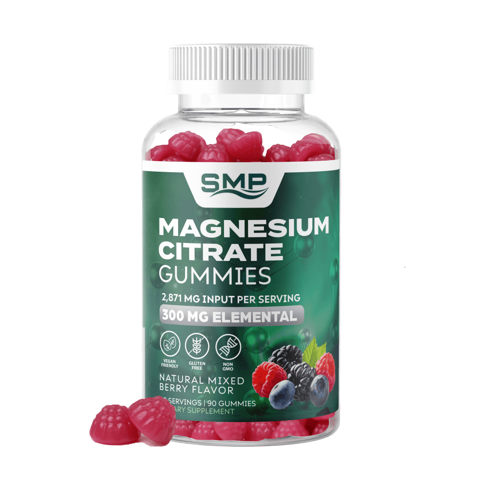 Magnesium Citrate Gummies – 2,871mg Input Per Serving – 300mg Elemental – Natural Mixed Berry Flavor – Gelatin-Free – Vegan-Friendly – Non-GMO