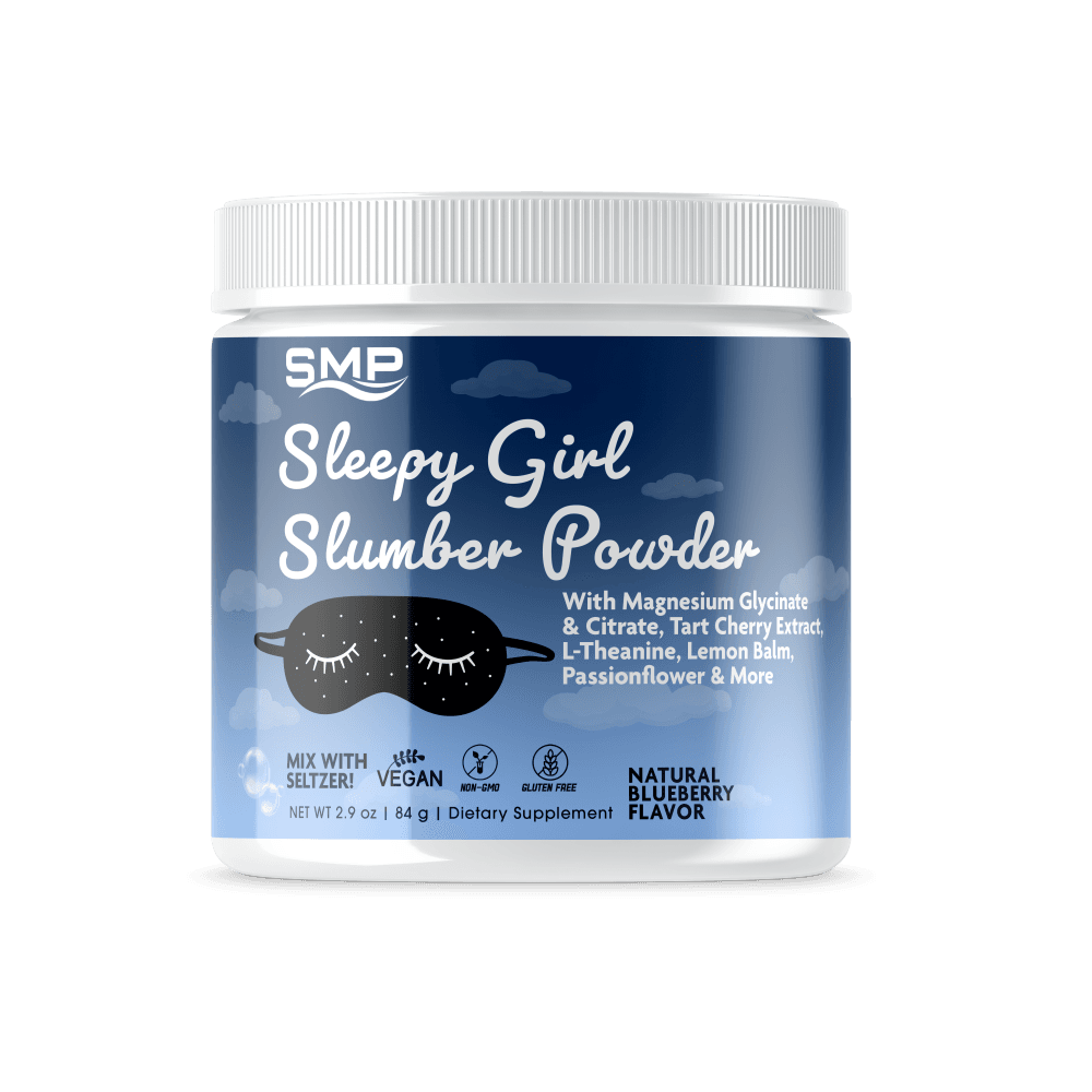 Sleepy Girl Slumber Powder W/ Magnesium Glycinate & Citrate, Tart Cherry Extract, L-Theanine, Lemon Balm, Passionflower & More ! Natural Blueberry Flavor – Non-GMO – Gluten Free – Vegan Friendly