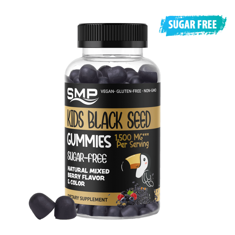 Kids 4+ 1,500mg*** Black Seed Gummy (Nigella Sativa) – Sugar Free – Natural Mixed Berry Flavor & Color – Gluten Free – Non-GMO – Vegan Friendly
