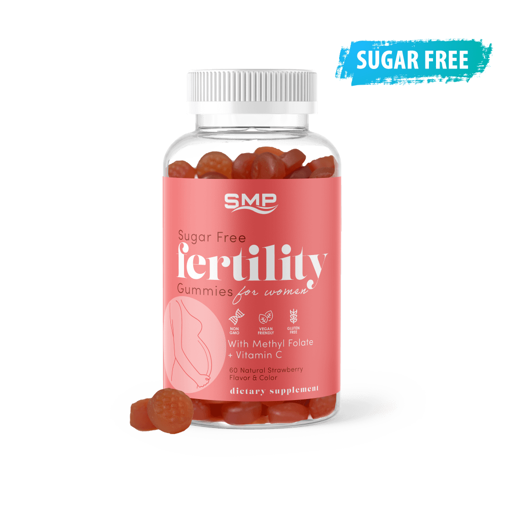 Sugar Free Fertility Gummy Vitamin For Women W/ Methyl Folate (Folic Acid), C, Zinc, B6, Myo-Inositol & More! – Natural Strawberry Flavor & Color – Non-GMO – Gluten-Free – Vegan