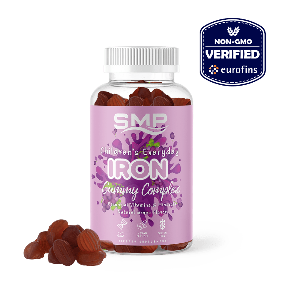 Kids Everyday Iron Gummy Complex + Essential Vitamins & Minerals – Natural Grape Flavor – Non-GMO – Gluten Free – Vegan Friendly