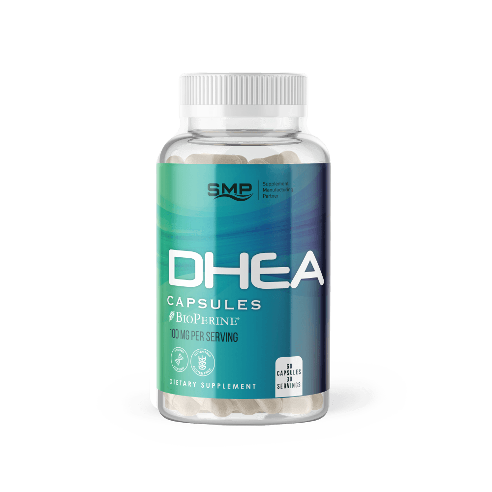 DHEA Supplement 100mg + Bioperine® Veggie Capsules - Non-GMO – Gluten-Free – Soy Free – Vegan