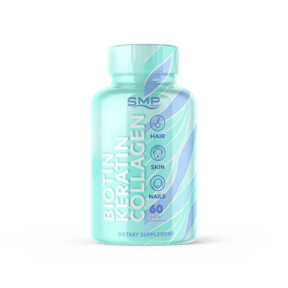 Hair, Clear Skin, & Nails – 5,000mcg Biotin – Pantothenic Acid – MSM, Hydrolyzed Collagen & Keratin Veggie Capsules – Non-GMO – Gluten Free