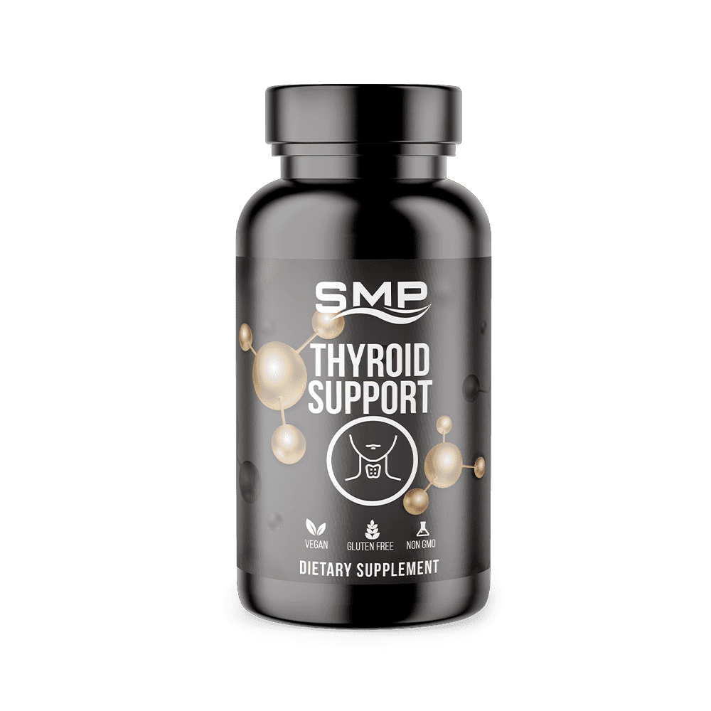 Thyroid Support Vegan Capsules - W/ Natural Iodine (Kelp),  Ashwagandha, B12 Methyl, Tyrosine & Much More - Non-GMO – Gluten-Free