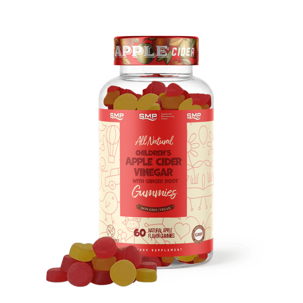 Kids All Natural Apple Cider Vinegar Gummies (ACV) W/ Ginger Root – 250 mg - Natural Flavor & Color – Non-GMO – Vegan Friendly