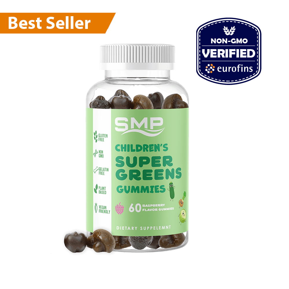 Kids Amazing Supergreens Gummies w/ Beetroot, Spirulina, Chlorella, Mushrooms, Pre & Probiotics - Veggies - 8 Powerful Blends – Non-GMO – Vegan Friendly – Gluten-Free