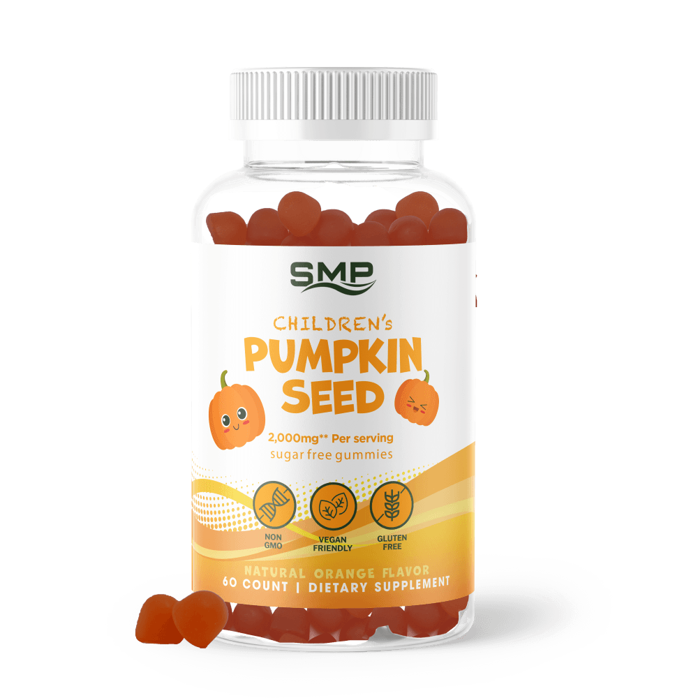 Kids 2,000mg*** Pumpkin Seed Gummy – Sugar Free – Natural Orange Flavor & Color - Gluten Free - Non-GMO - Vegan Friendly
