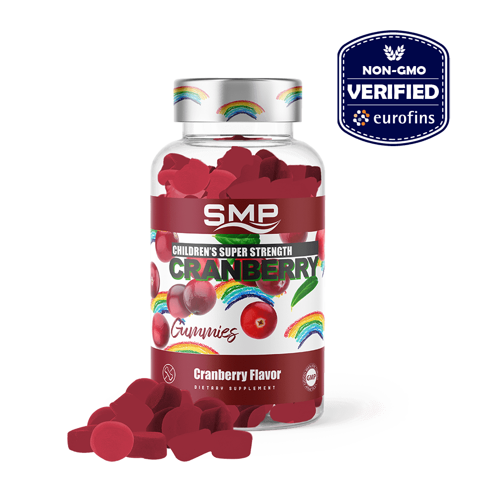 Kids Super Strength Cranberry Gummies w/ 500mg Natural Cranberry Puree – Gluten Free – Non-GMO – Vegan Friendly